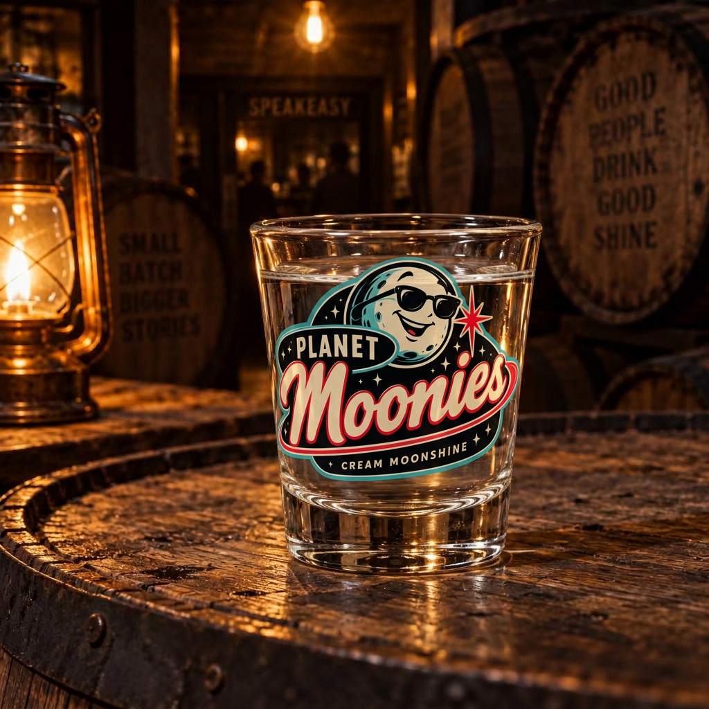 Planet Moonies shot glass