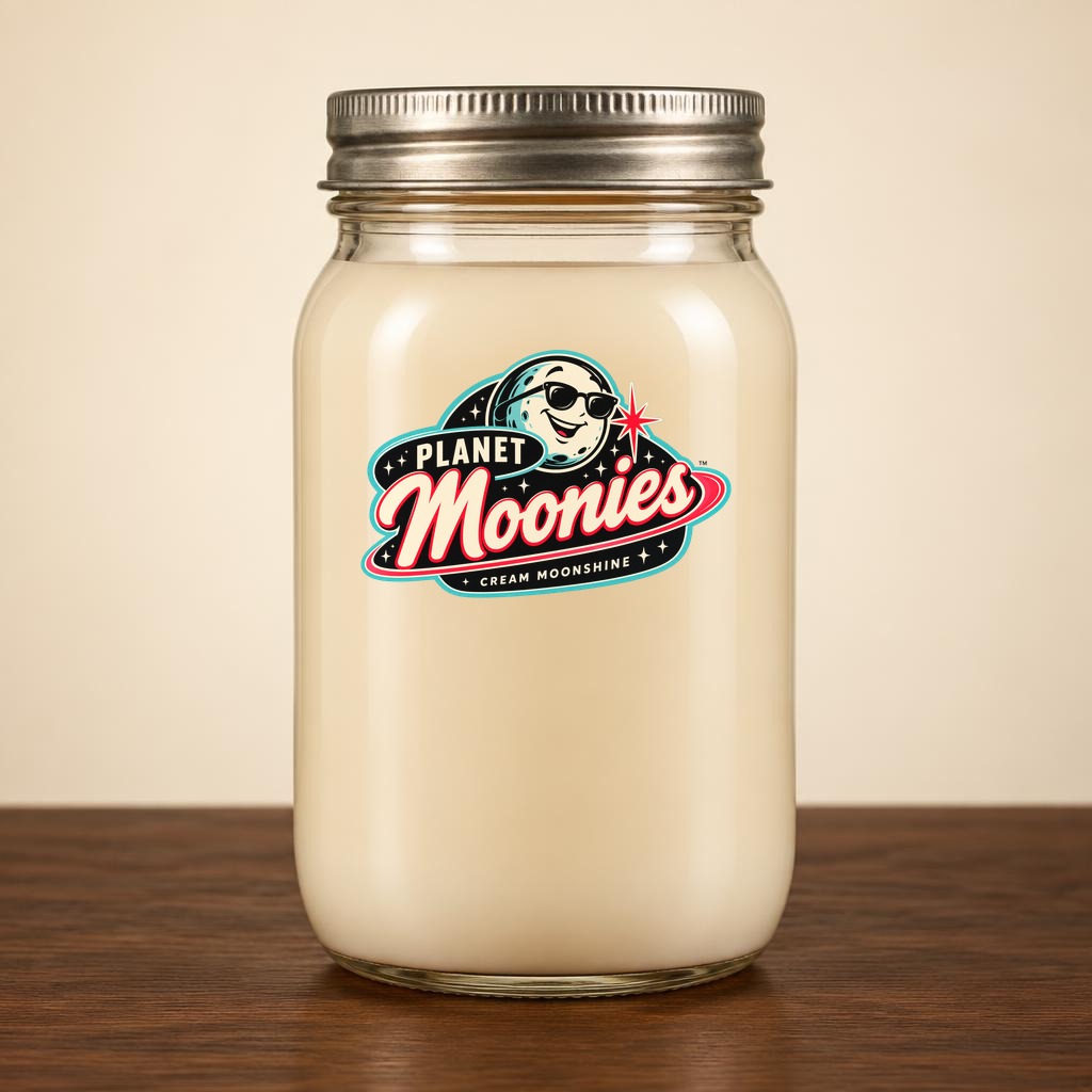 Planet Moonies caramel cream mason jar