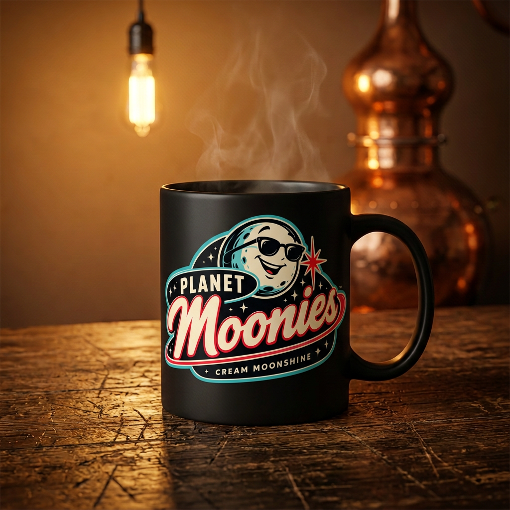 Black Planet Moonies stoneware mug