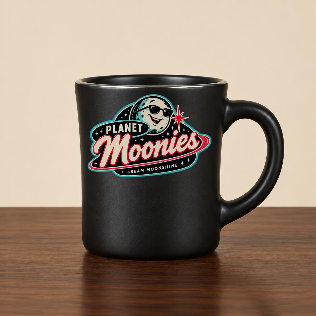 Black Planet Moonies stoneware mug
