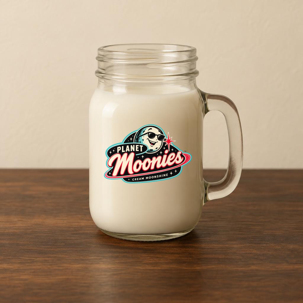 Half pint Planet Moonies mason jar mug