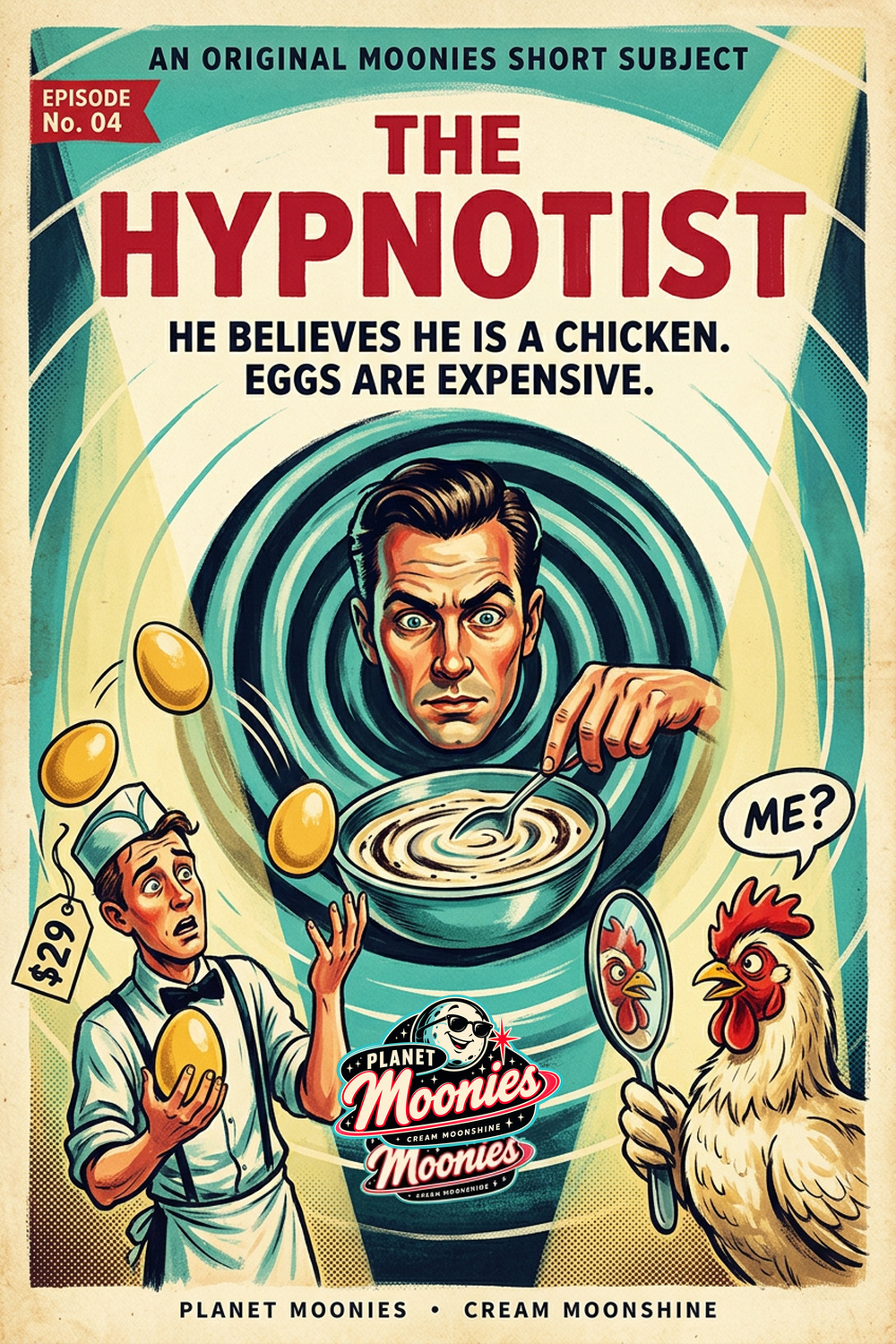 1950s style movie poster for The Hypnotist