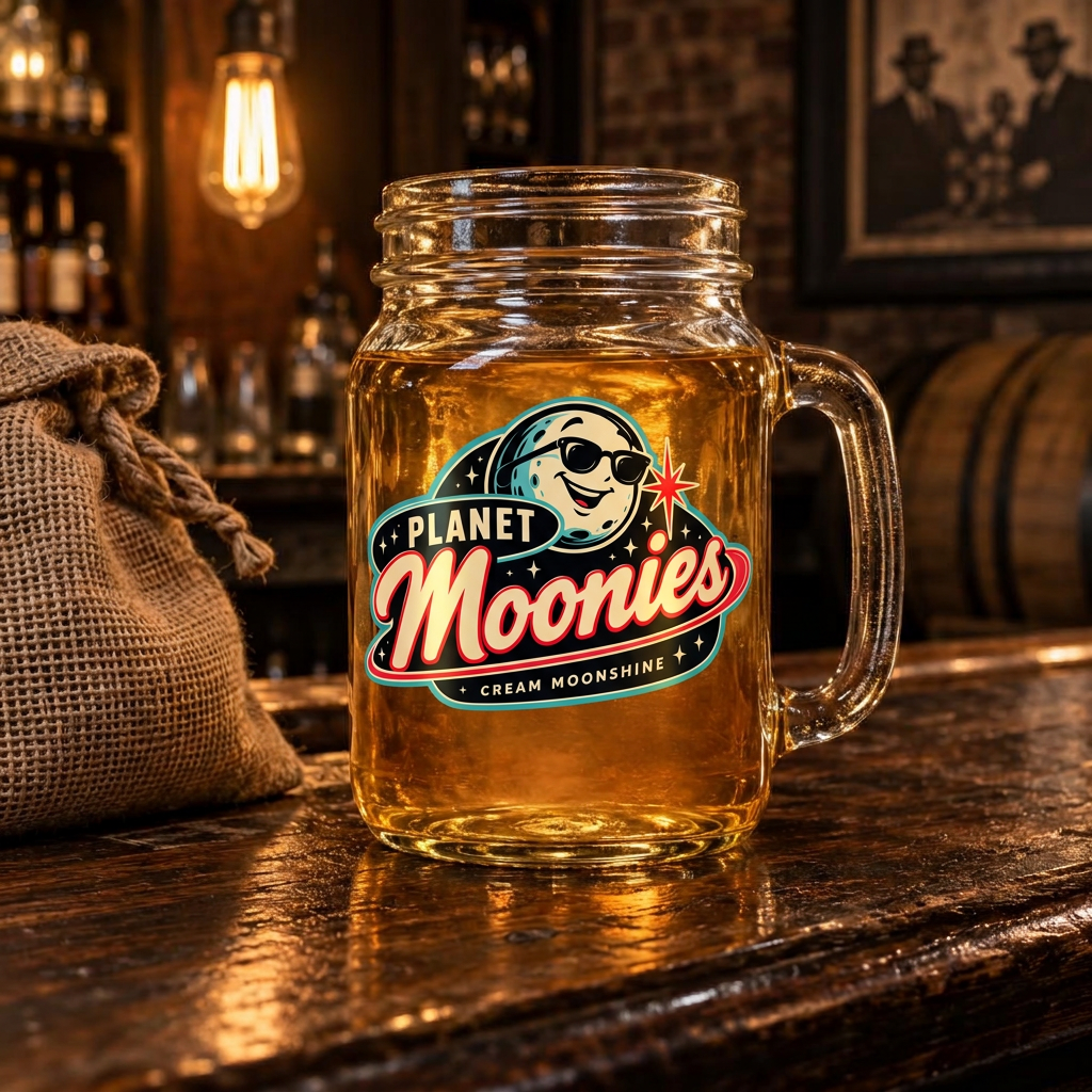 Clear Planet Moonies mason jar mug