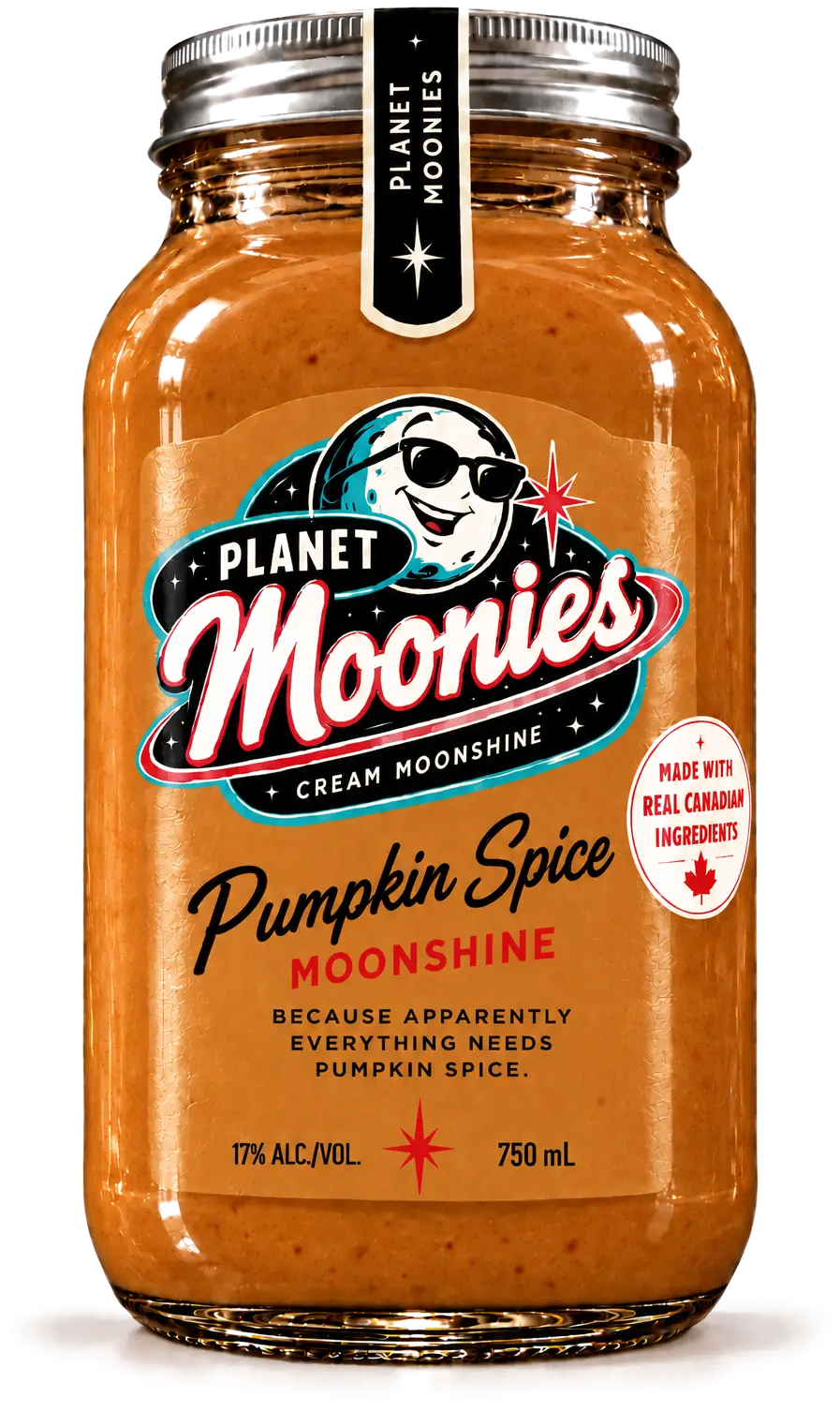 Planet Moonies Pumpkin Spice cream moonshine mason jar
